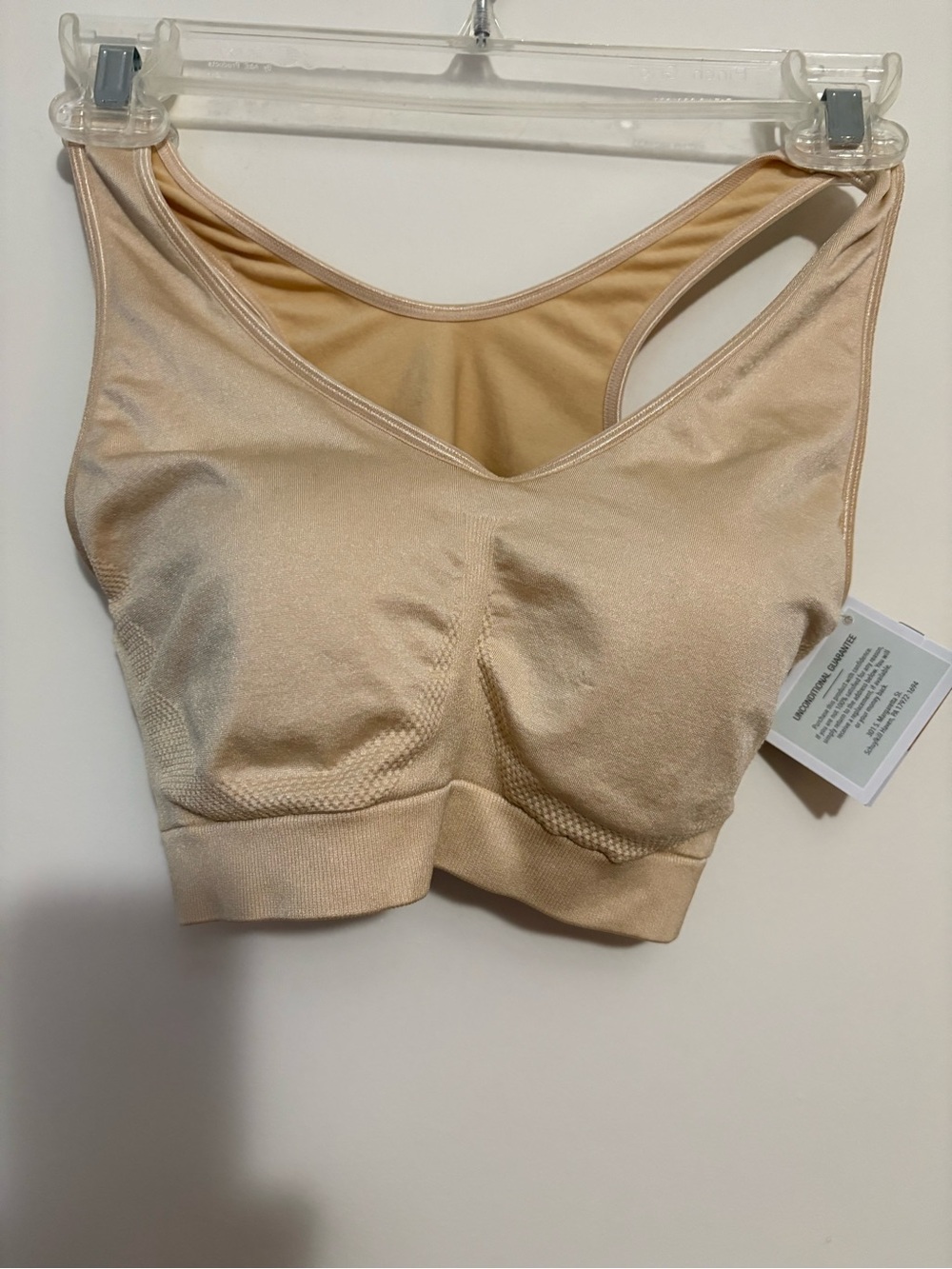 Fruit of the Loom Women's Seamless Pullover Bra W/ Built In Cups Large Beige New